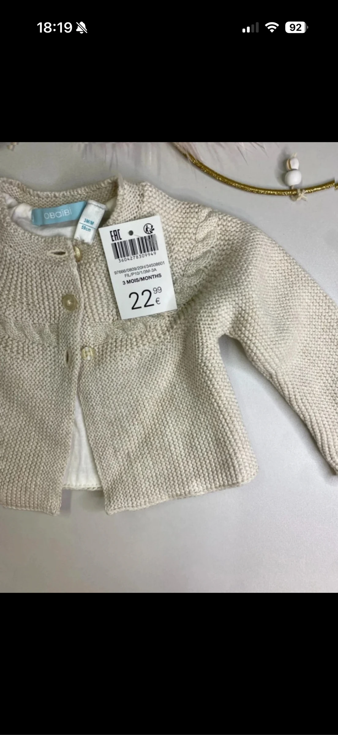 Gilet Bebê menina - novo - obaïbi - Tamanho 3 meses – photo 3
